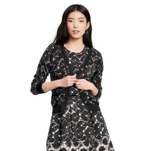 Thakoon Shibori Print Long Sleeve V-Neck Cardigan Size Large NWOT